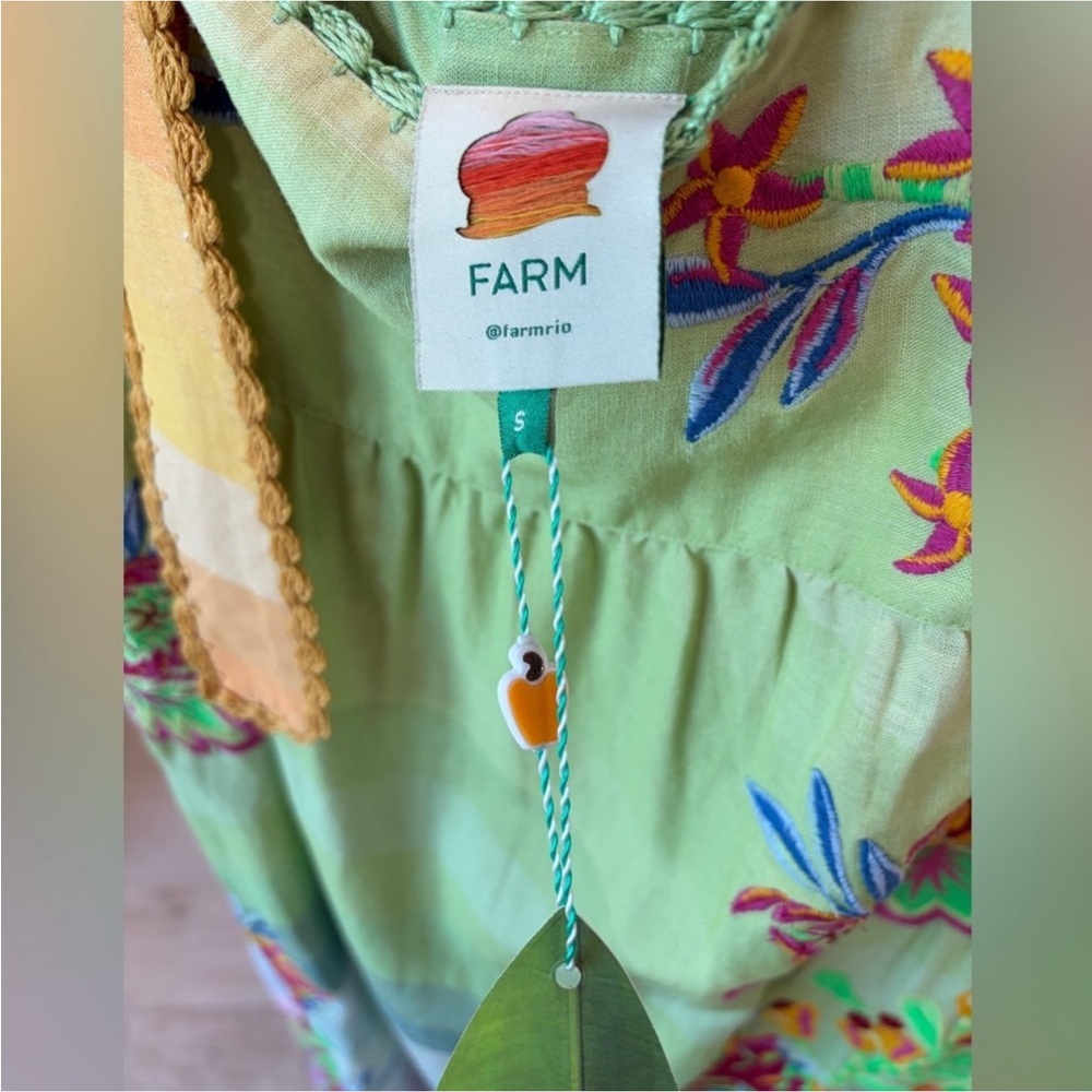 Farm Rio: Multicolor Aura Floral Embroidered Premium Linen Maxi
Dress - Picture 10 of 11